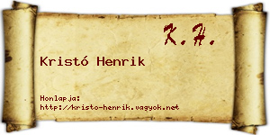 Kristó Henrik névjegykártya