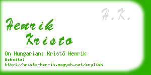 henrik kristo business card