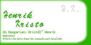 henrik kristo business card